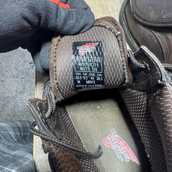 Red Wing Shoes Brown Leather Metguard Steel Toe Boots Men's Size 10.5 - Picture 5 of 7